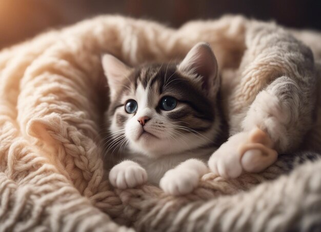 Foto un gatto peloso carino in casa