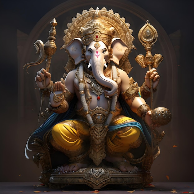 Cute Ganpati image with a beautiful background