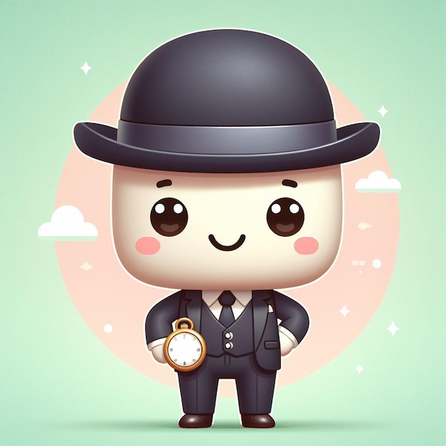 Photo cute gentleman character