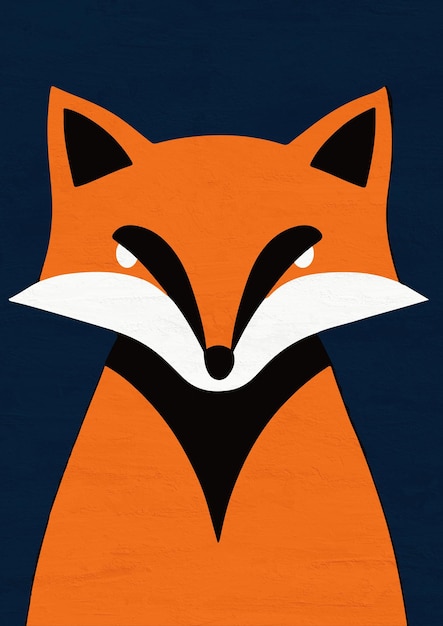 Cute Geometric Minimalist Fox Animal