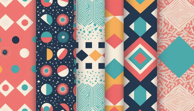 Cute Geometric Patterns in Vector Illustration