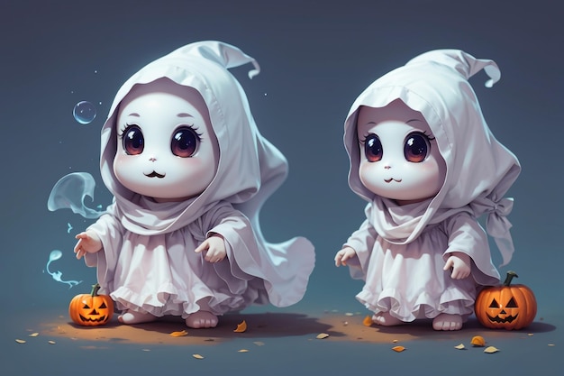 Photo cute ghost character image 1