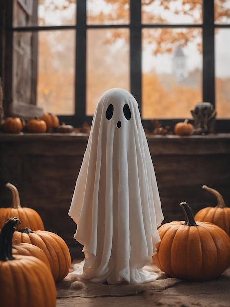 Cute ghost Halloween day