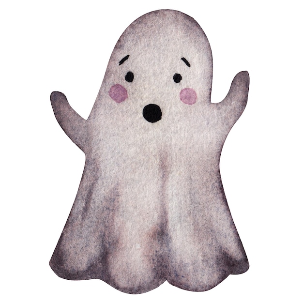 Cute ghost scares watercolor element