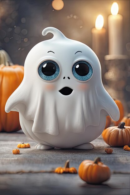Cute ghost Vector Halloween concept Cartoon Ghosts Spooky vector White ghost in the background
