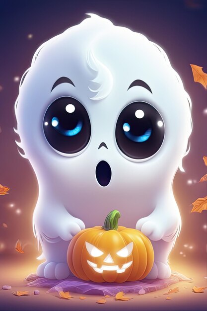 写真 カートゥーン・ゴースト (cartoon ghosts) はホワイト・ゴーストを背景に描いたカートゥン・ゴースト(cute ghost vector)というキャラクターです