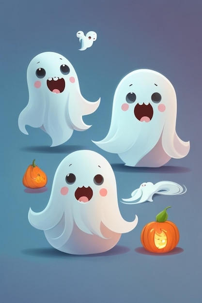 Cute ghosts art