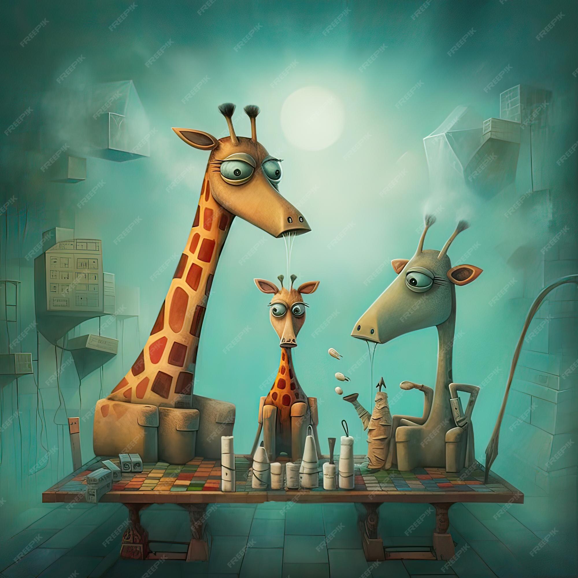 Premium AI Image | Cute Giraffe Childrens Book Illustration Generative AI