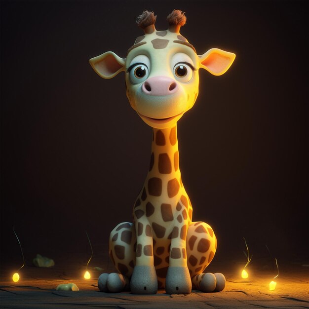 Cute Giraffe Full Body Pixar Style 8K Trending On