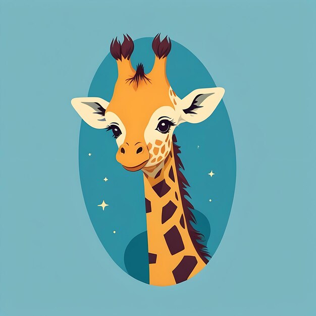 симпатичный логотип жирафа