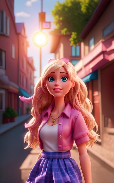 Cute Girl Barbie Anime