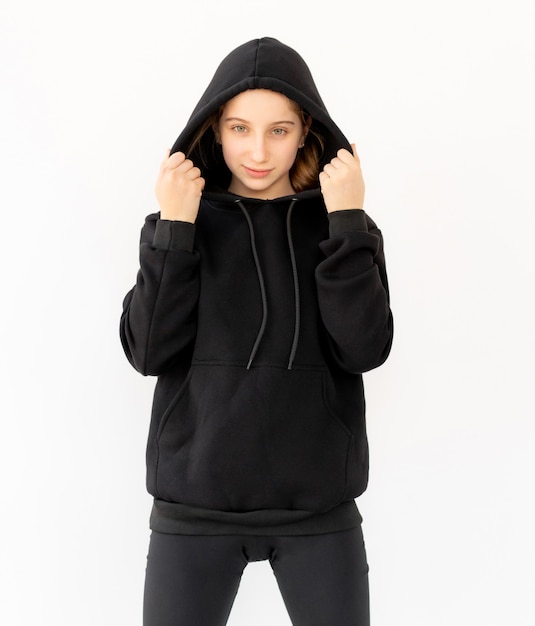 Cute girl in black hood