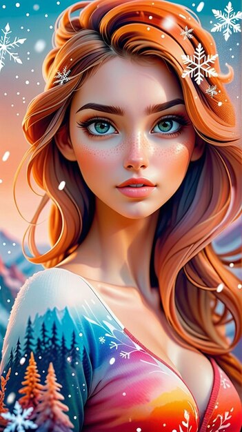 Cute girl cartoon