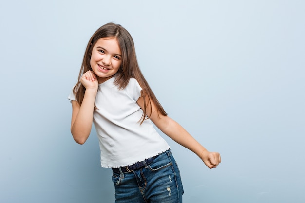 Cute girl dancing and having fun