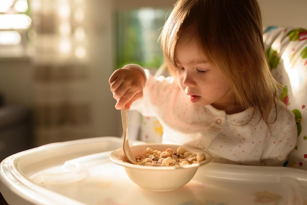 Cute girl eating food