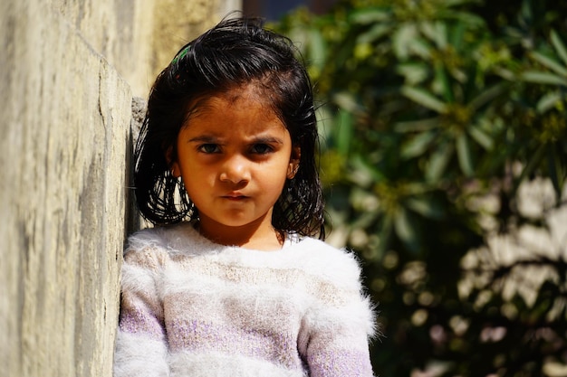 Cute girl giving angry look