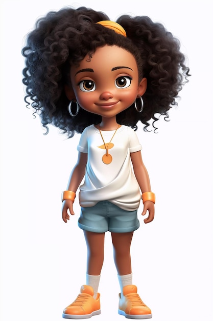 Cute girl happy cartoon character