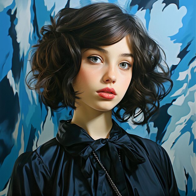 cute girl illustration hyper realistic