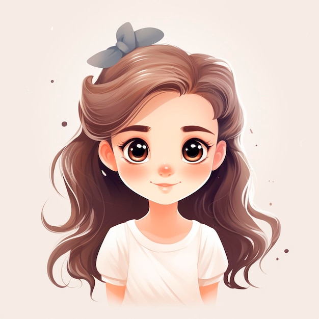 Photo cute girl illustration