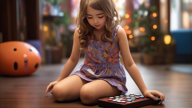 Cute girl playing