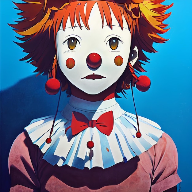Cute girl portrait anime or manga style illustration