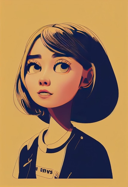 Cute girl poster Concept art Digital painting Fantasy illustration