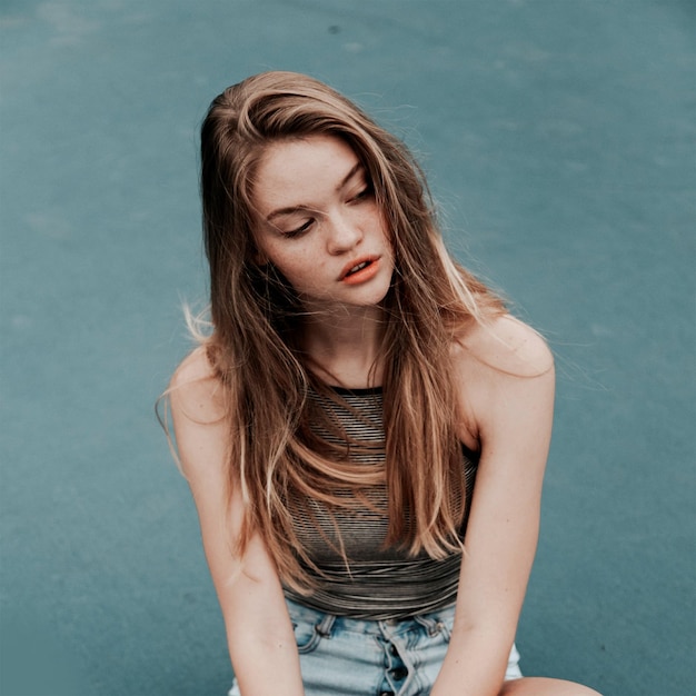 The cute girl reading glasses