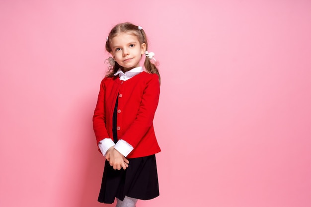 Cute girl in school uniform