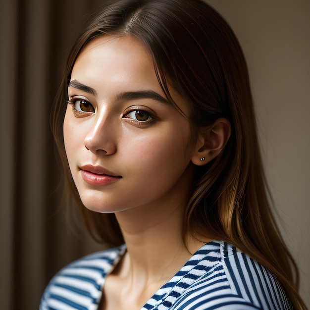 Cute girl in stripe tshirt