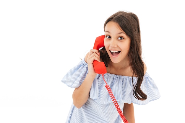 cute girl talking by telephone.