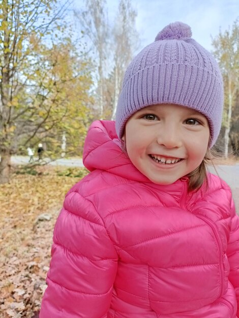 Cute girl walking in park