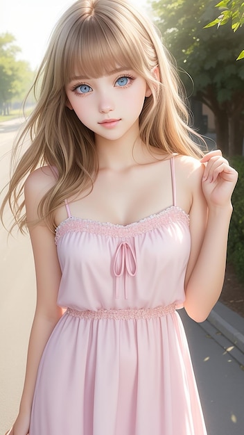 Cute Girl with elegant dress