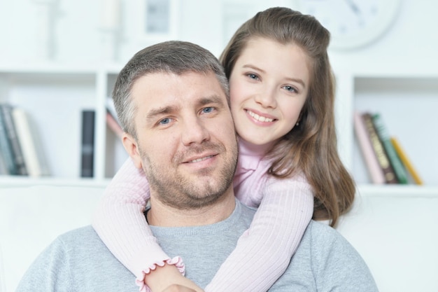 Cute girl with her father