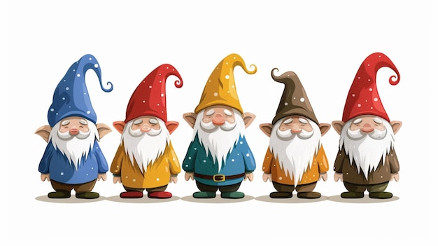 Photo cute gnomes illustration