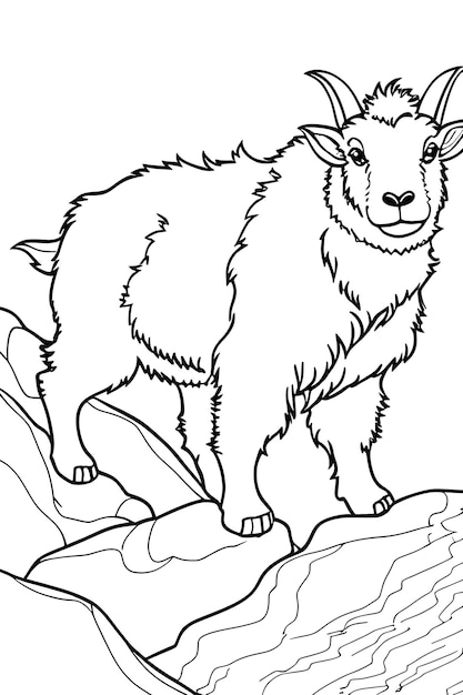 Cute goat coloring page