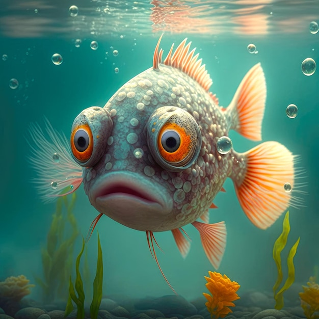 Cute goldfish character