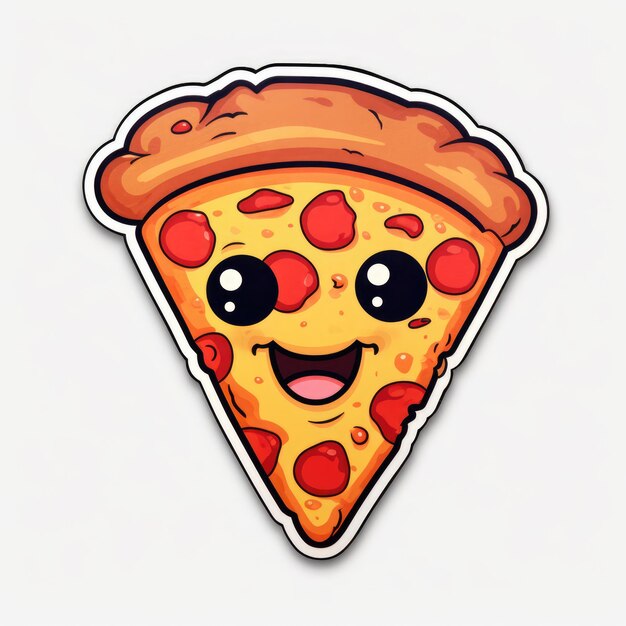 cute half eaten pepperoni pizza sticker