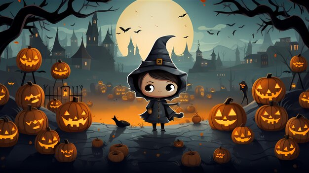 Photo cute halloween background