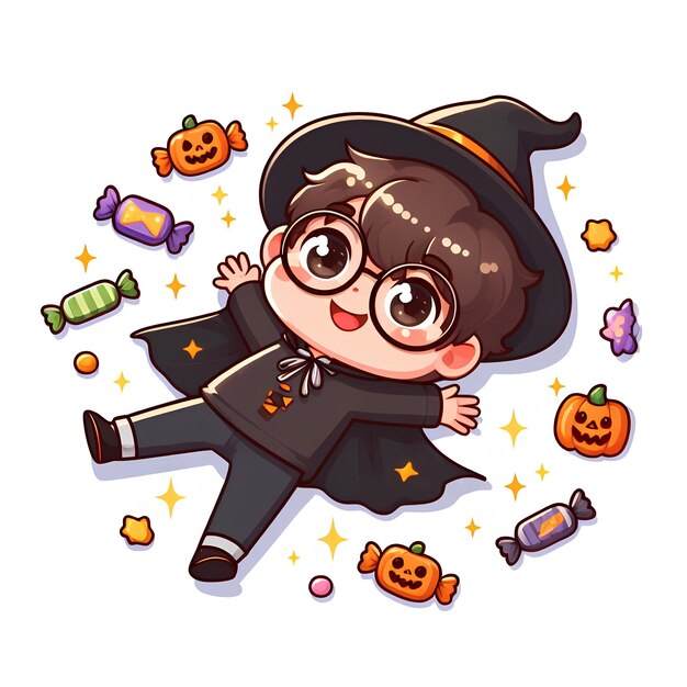 Photo cute halloween boy