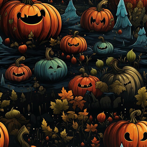 Photo cute halloween design pattern