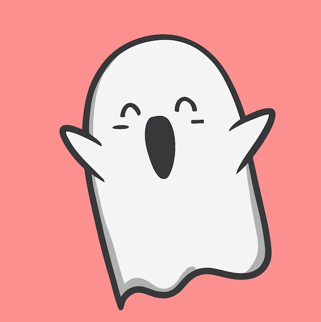 Photo cute halloween ghost illustration cartoon ghost halloween