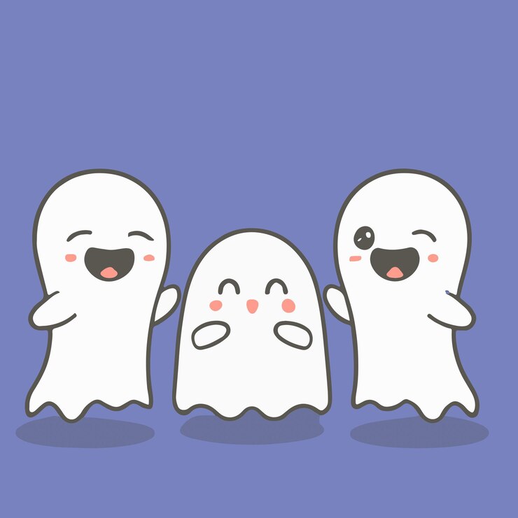 Photo 귀여운 할로윈 유령 그림 만화 유령 할로윈