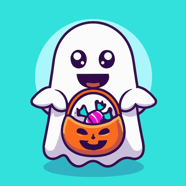 Photo cute halloween ghost illustration halloween ghost