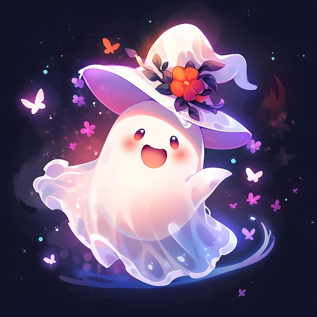 Cute halloween ghost mascot