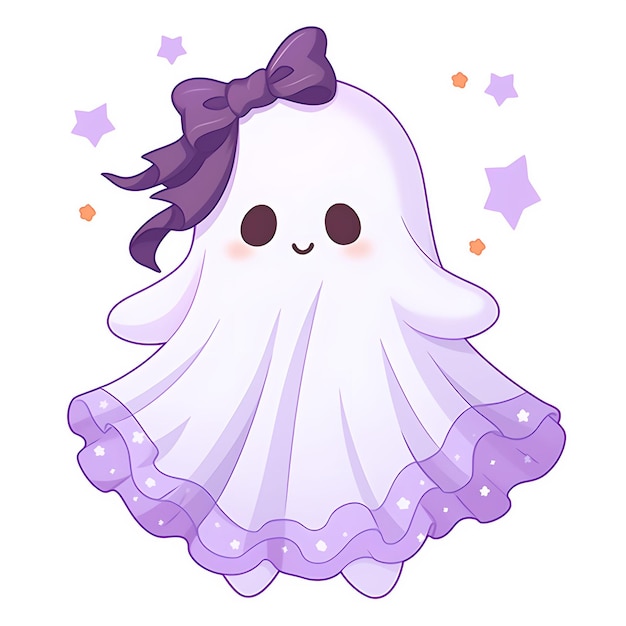 Photo cute halloween ghost mascot