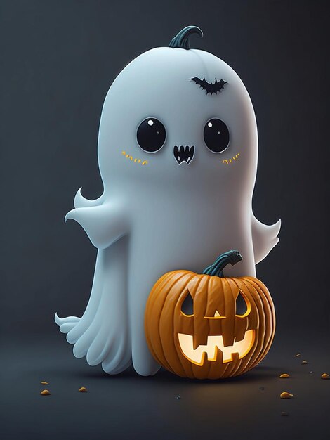 Cute Halloween ghost white dress