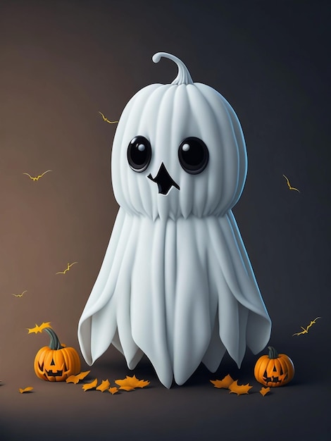 Cute Halloween ghost white dress