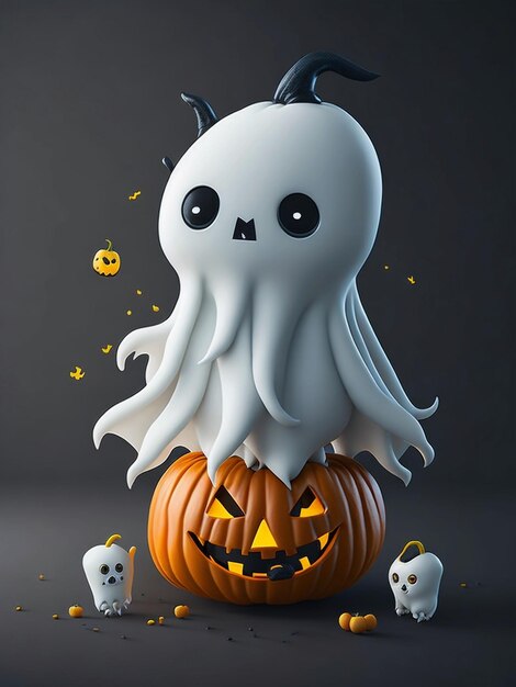 Cute Halloween ghost white dress