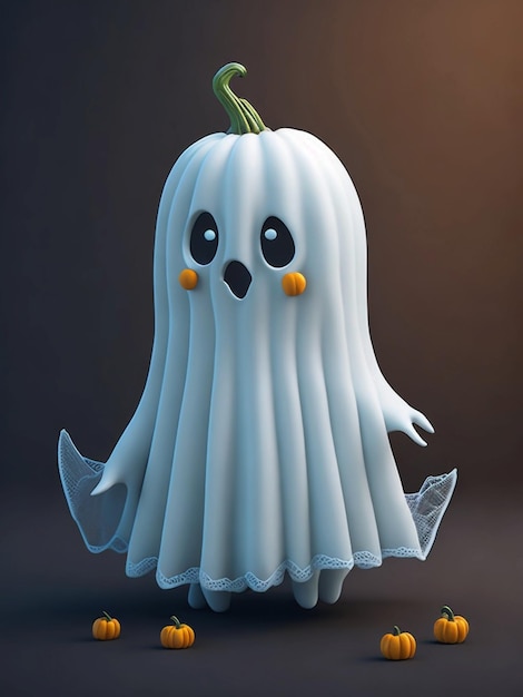 Foto carino vestito bianco fantasma di halloween