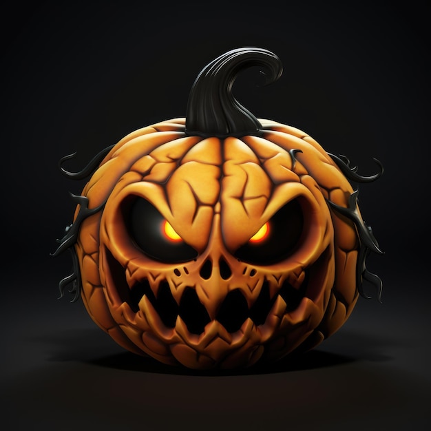 A cute Halloween Pumpkin 3d illustration